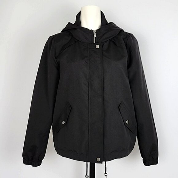 Vero Moda Women's Black Short Parka Zip Up Hooded Jacket Lined Size Large - Picture 1 of 14
